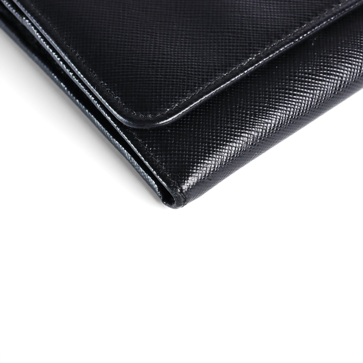 Pre-Owned Prada Black Calfskin Wallet on Chain 96890096