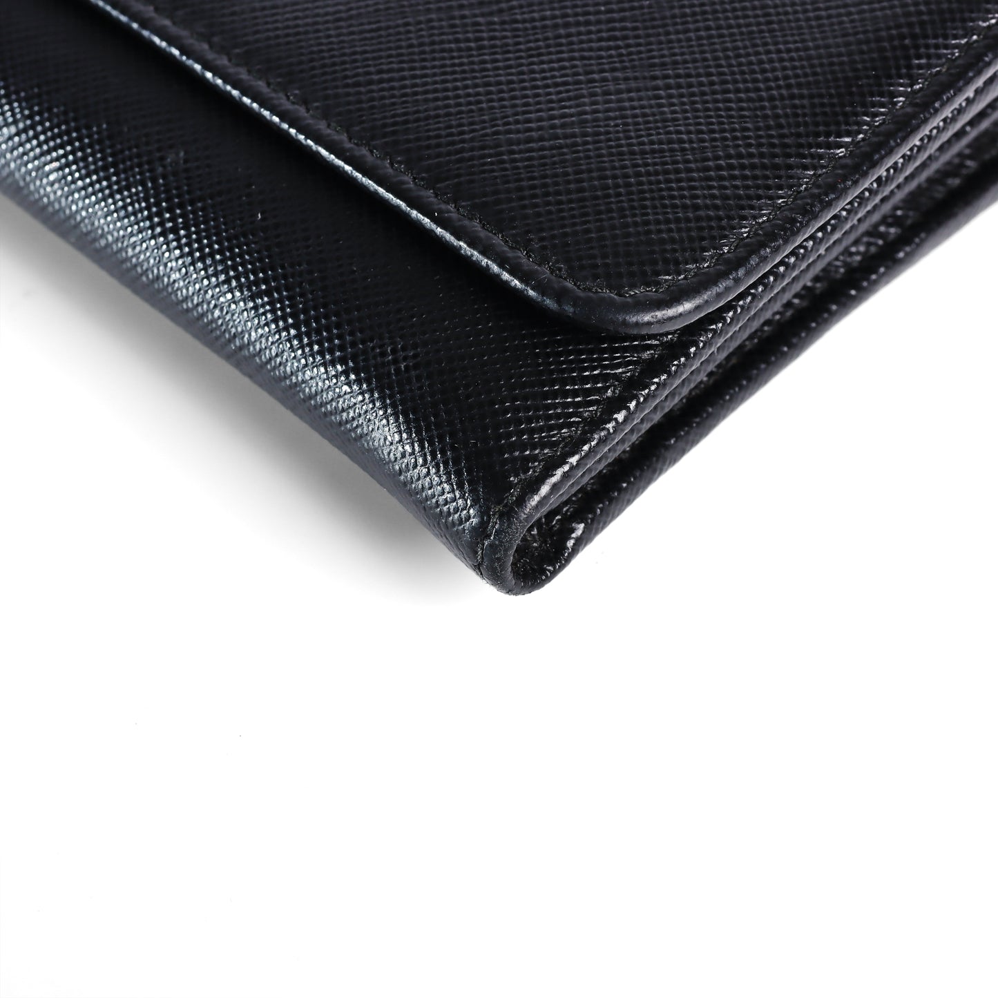 Pre-Owned Prada Black Calfskin Wallet on Chain 96890096