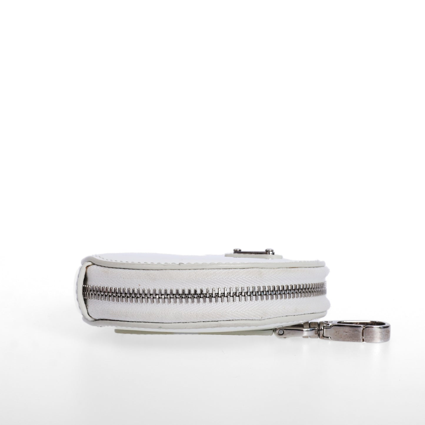 Pre-Owned Prada White Patent Leather Round Coin Purse Small Leather Goods 96948374
