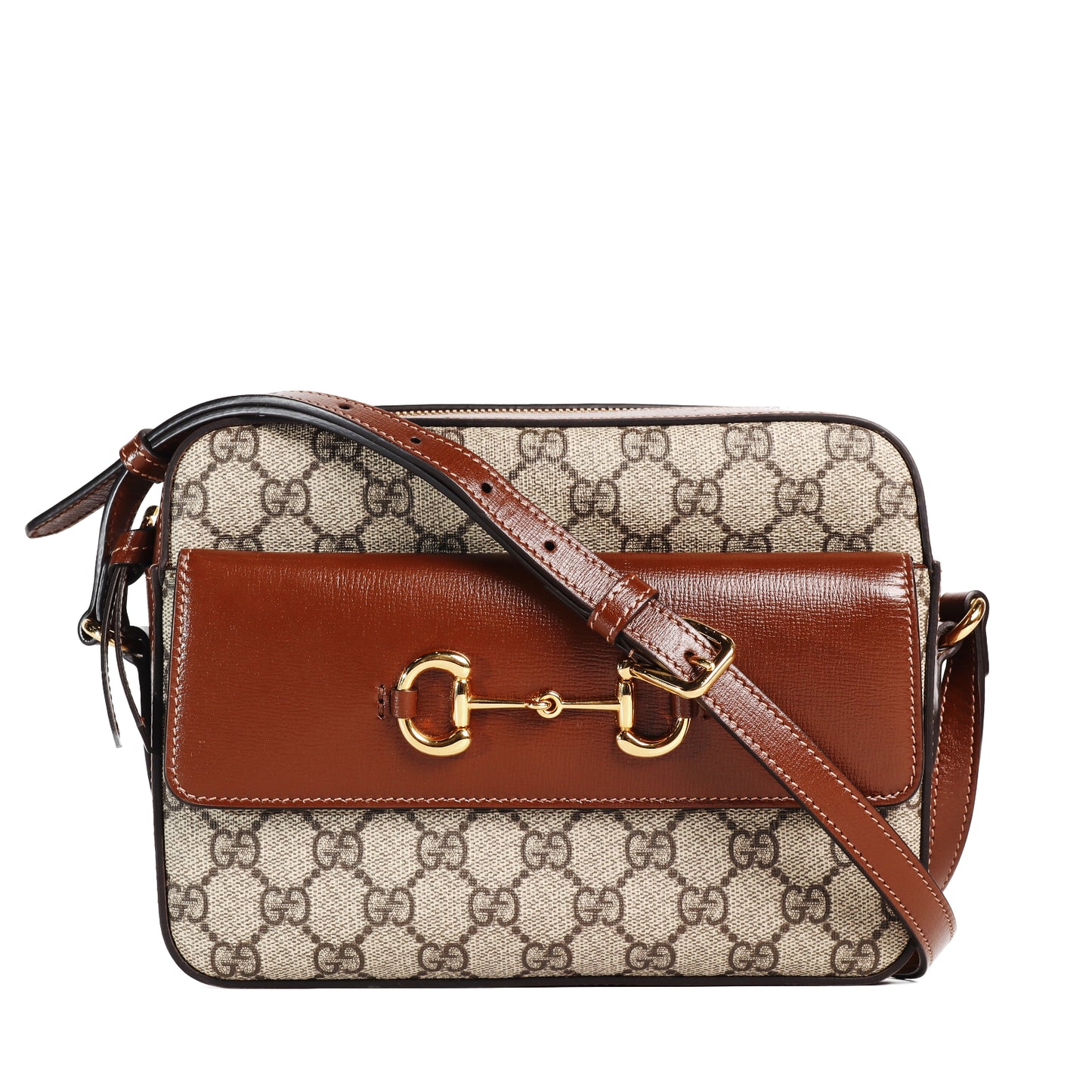 Pre-Owned Gucci Horsebit 1955 Beige GG Supreme Coated Canvas Crossbody Bag 97341235