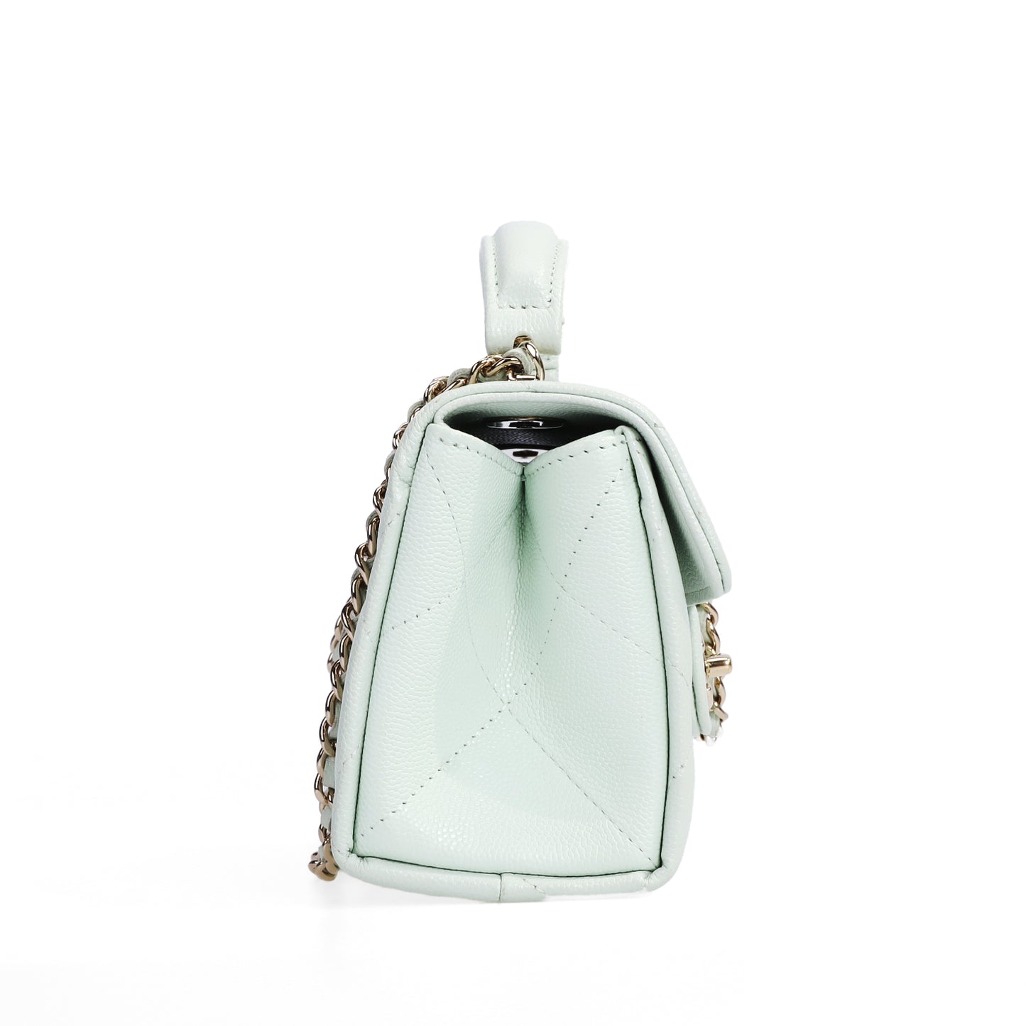 Pre-Owned Chanel  25S Light Green Caviar Calfskin Shoulder Bag 97423856  L