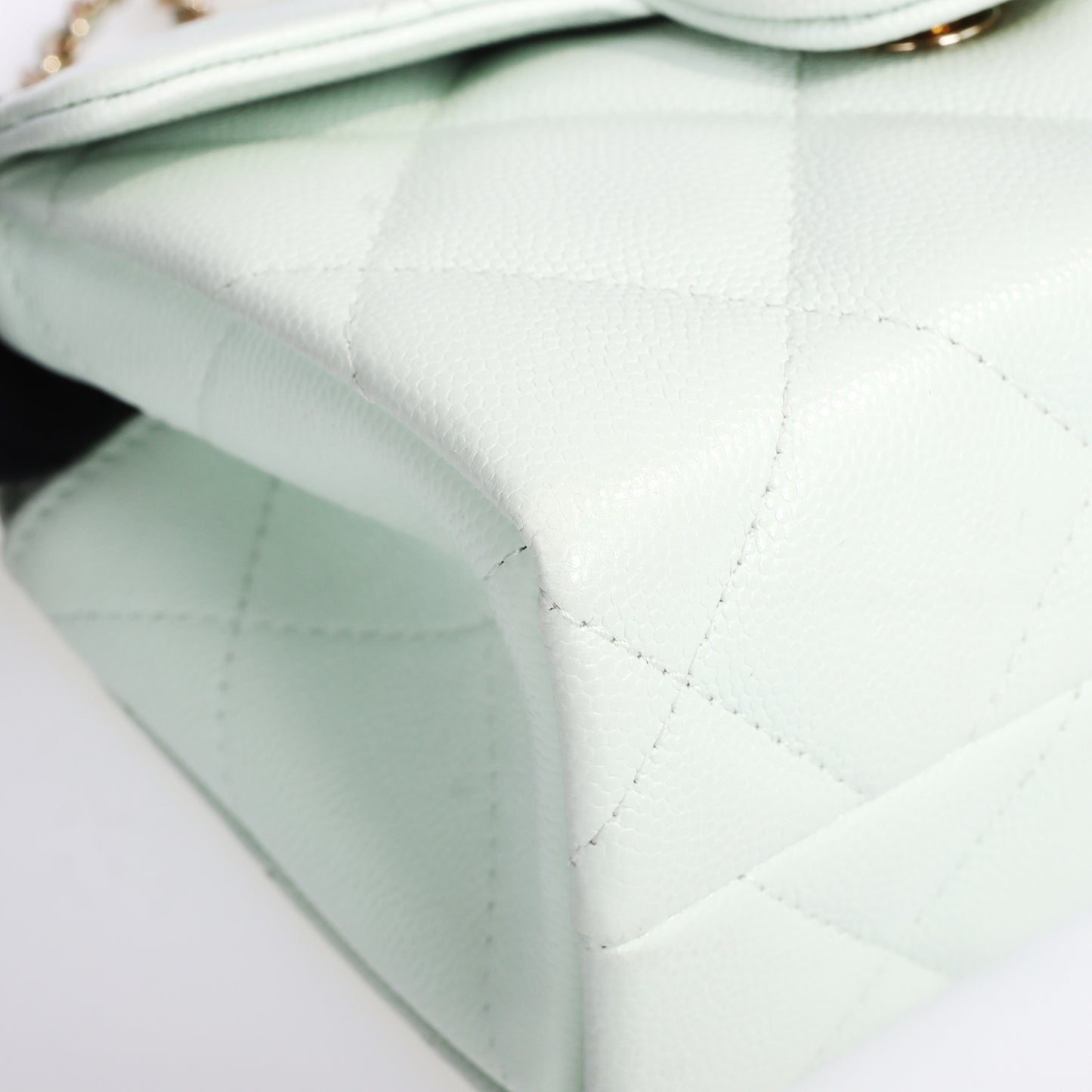 Pre-Owned Chanel  25S Light Green Caviar Calfskin Shoulder Bag 97423856  L