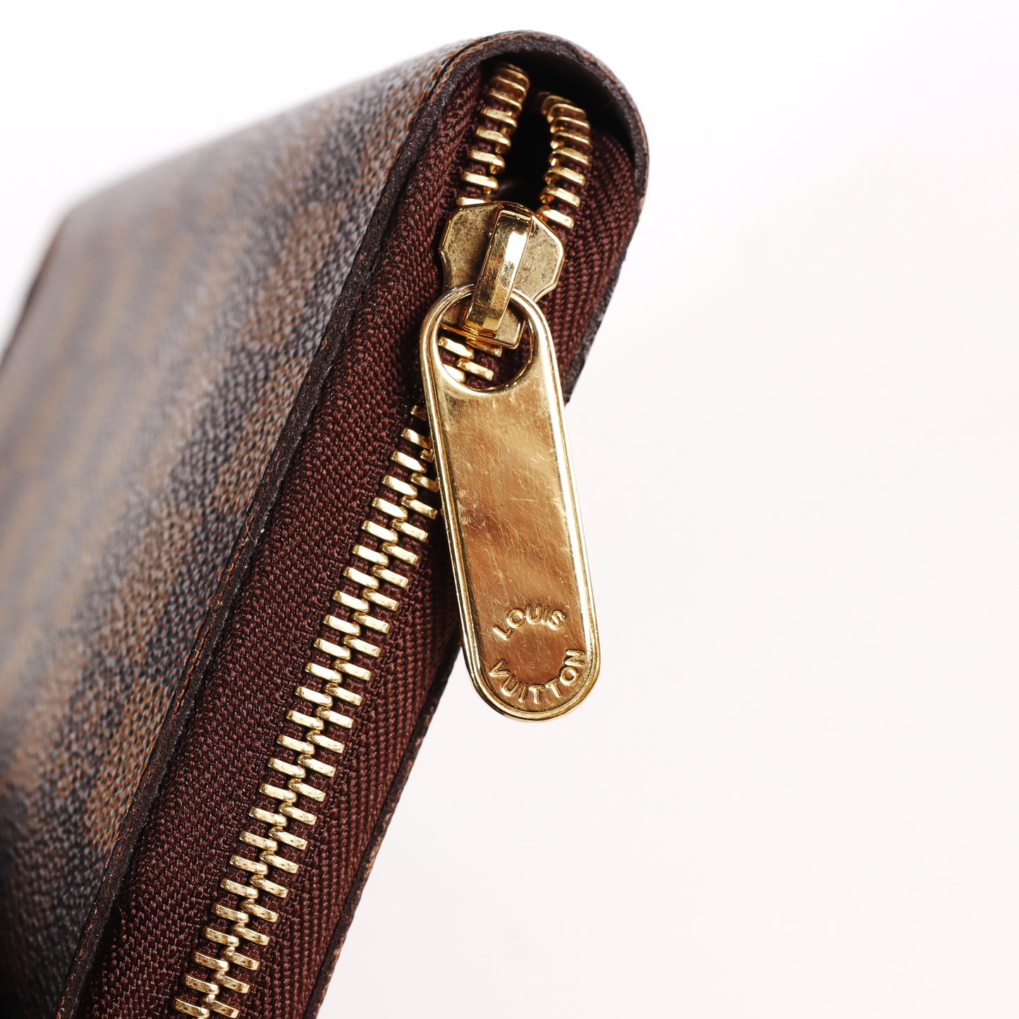 Pre-Owned Louis Vuitton Zippy Damier Ebene Brown Coated Canvas Long Wallet 98605884