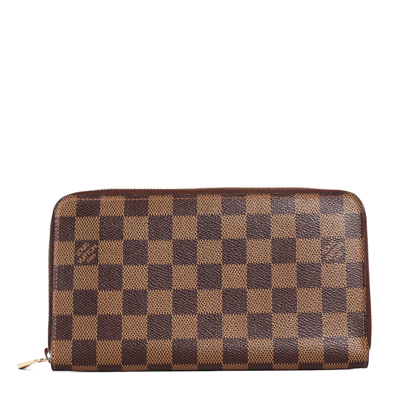 Pre-Owned Louis Vuitton Zippy Damier Ebene Brown Coated Canvas Long Wallet 98605884