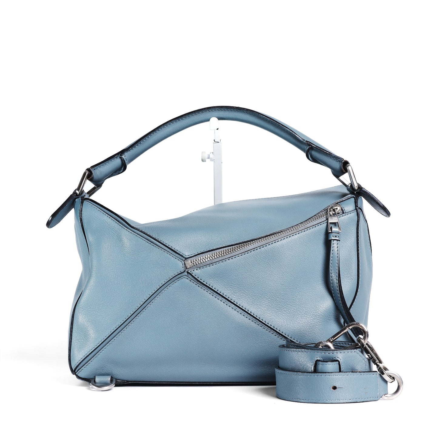 Pre-Owned Loewe Puzzle  Light Blue Calfskin Shoulder Bag 10243712