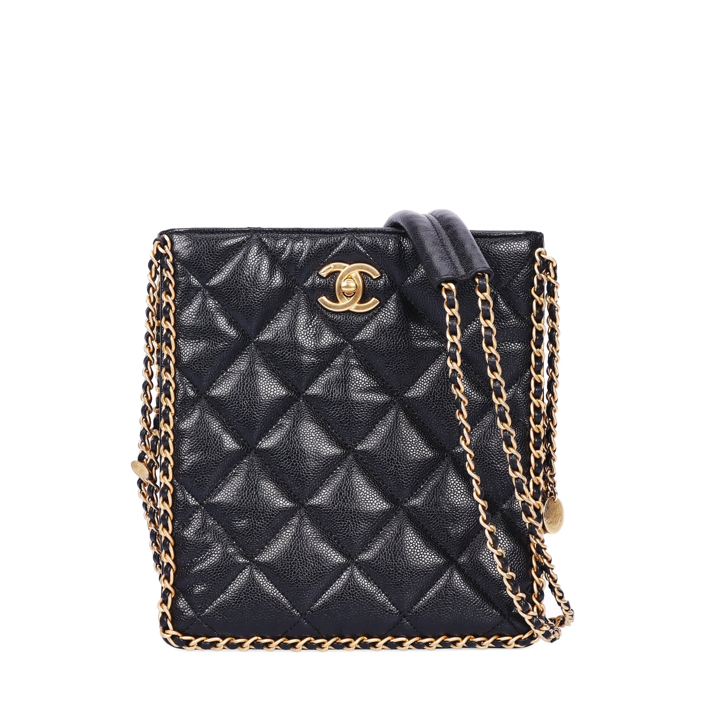 Pre-Owned Chanel 2021 Quilted Black Lambskin Shoulder Bag   10607748 L