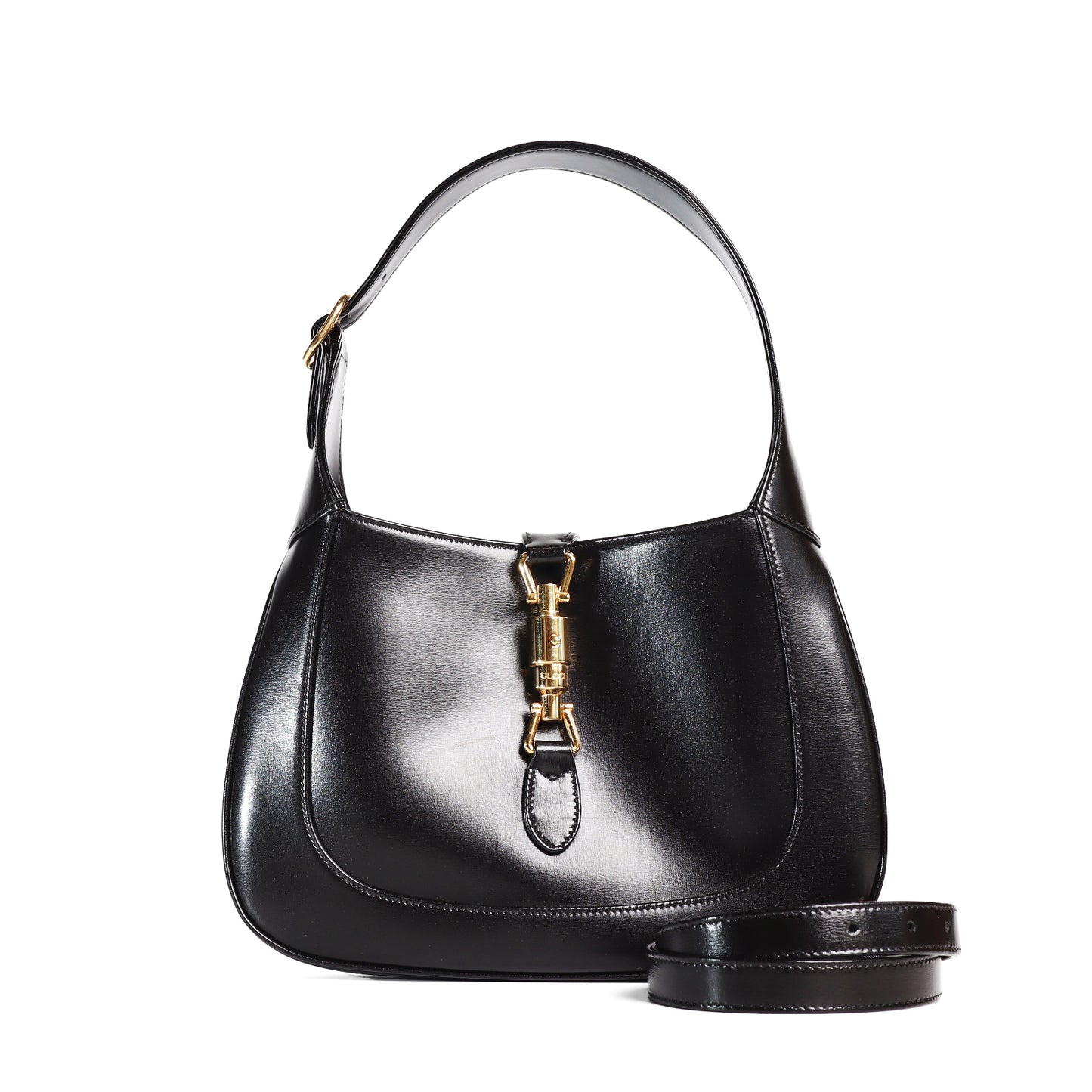 Pre-Owned Gucci Jackie 1961 Black Calfskin Shoulder Bag 11268205