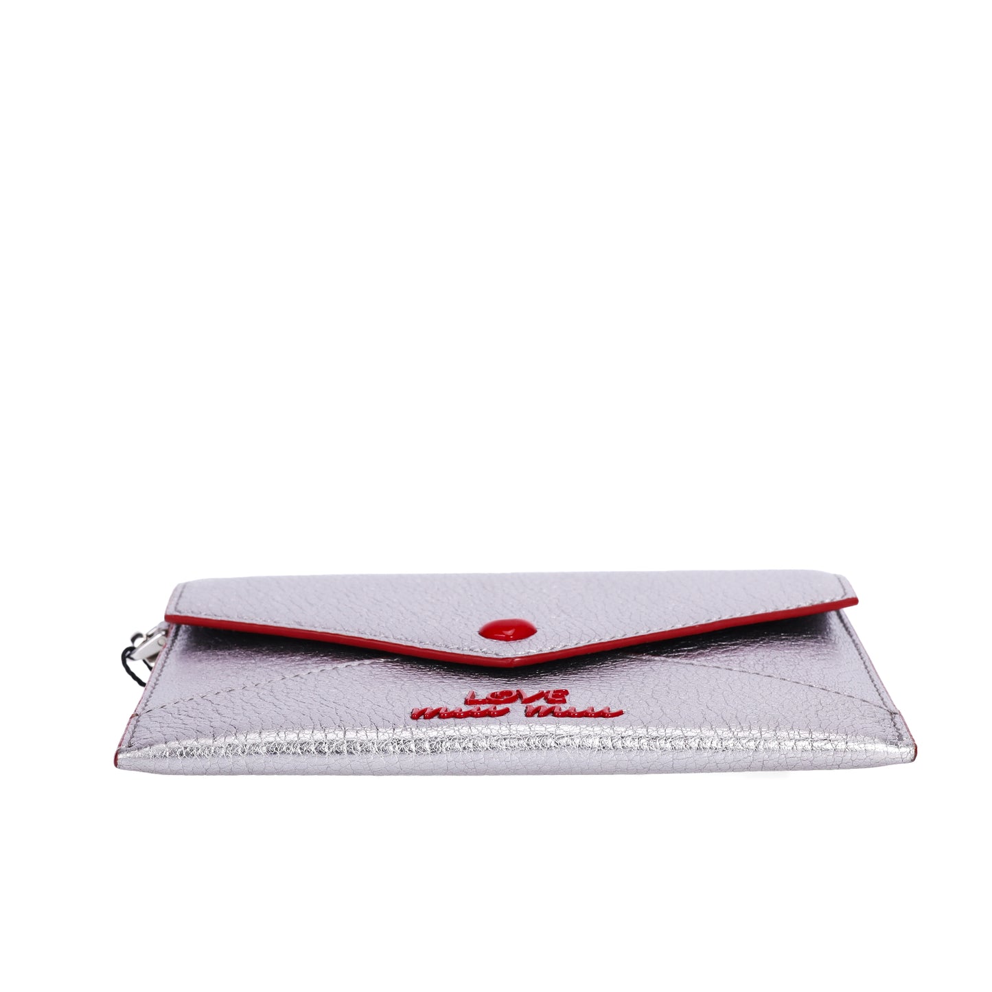 Pre-Owned Miu Miu Madras Love Silver Goatskin Wallet 12512587