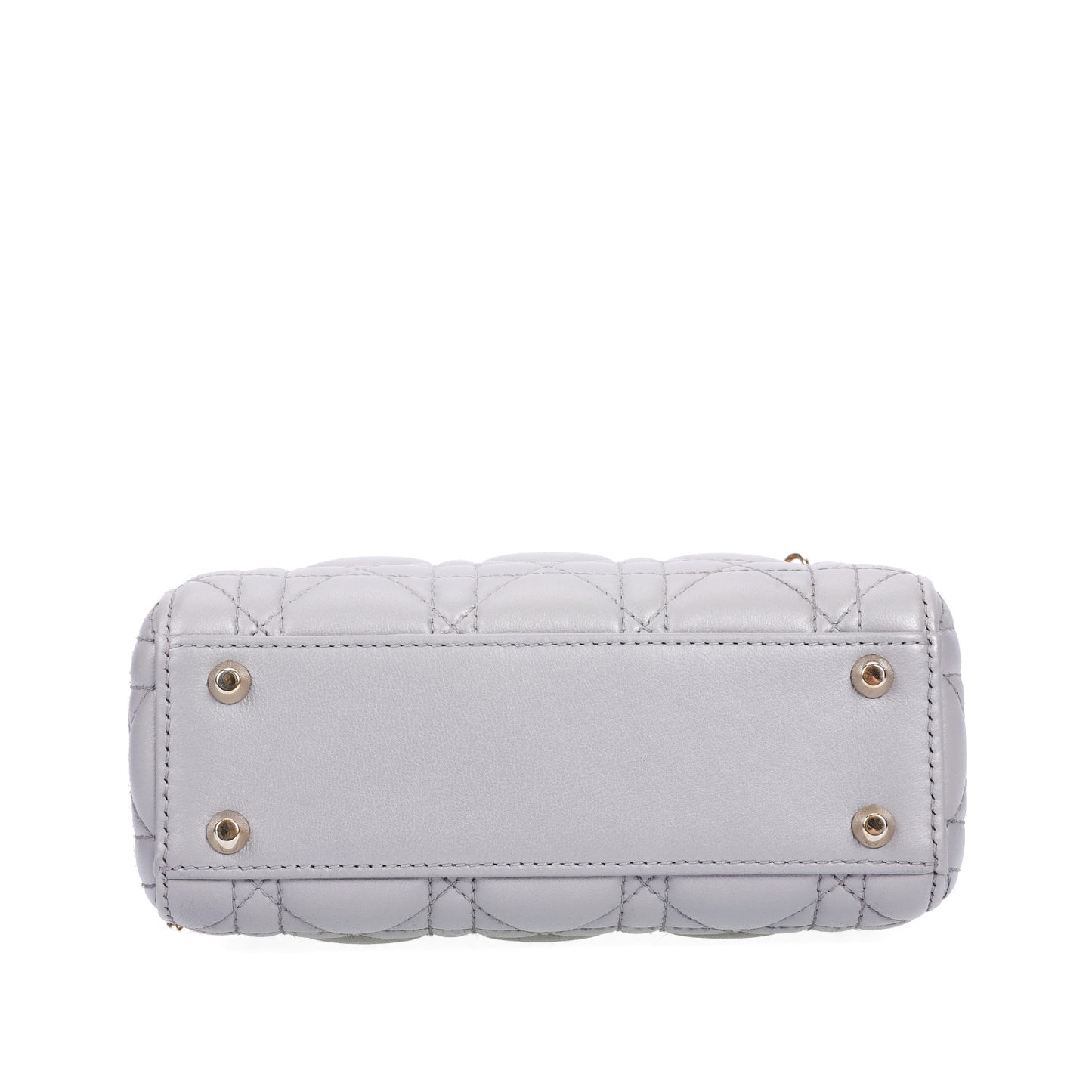 Pre-Owned Christian Dior Lady Dior Grey Calfskin Shoulder Bag 12758717 L