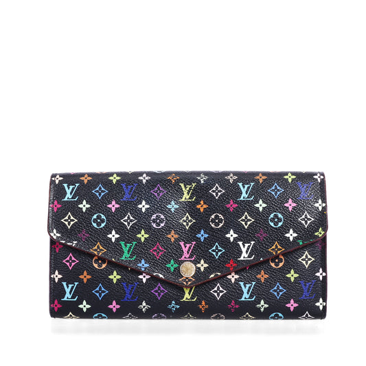 Pre‑Owned Louis Vuitton Sarah Black and Multicolor Coated Canvas Wallet13774452