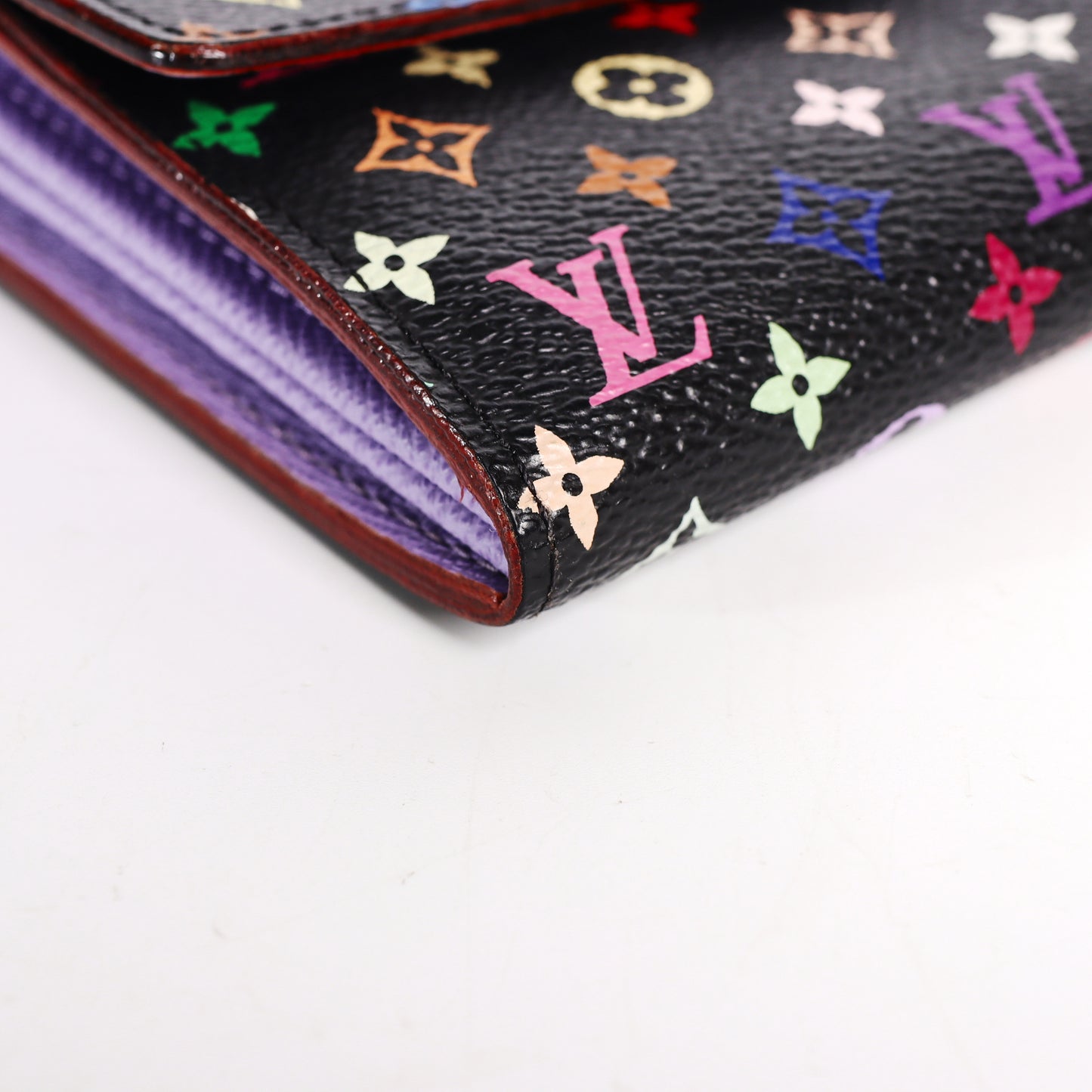 Pre-Owned Louis Vuitton Monogram Black Murakami Coated Canvas Wallet 14460133