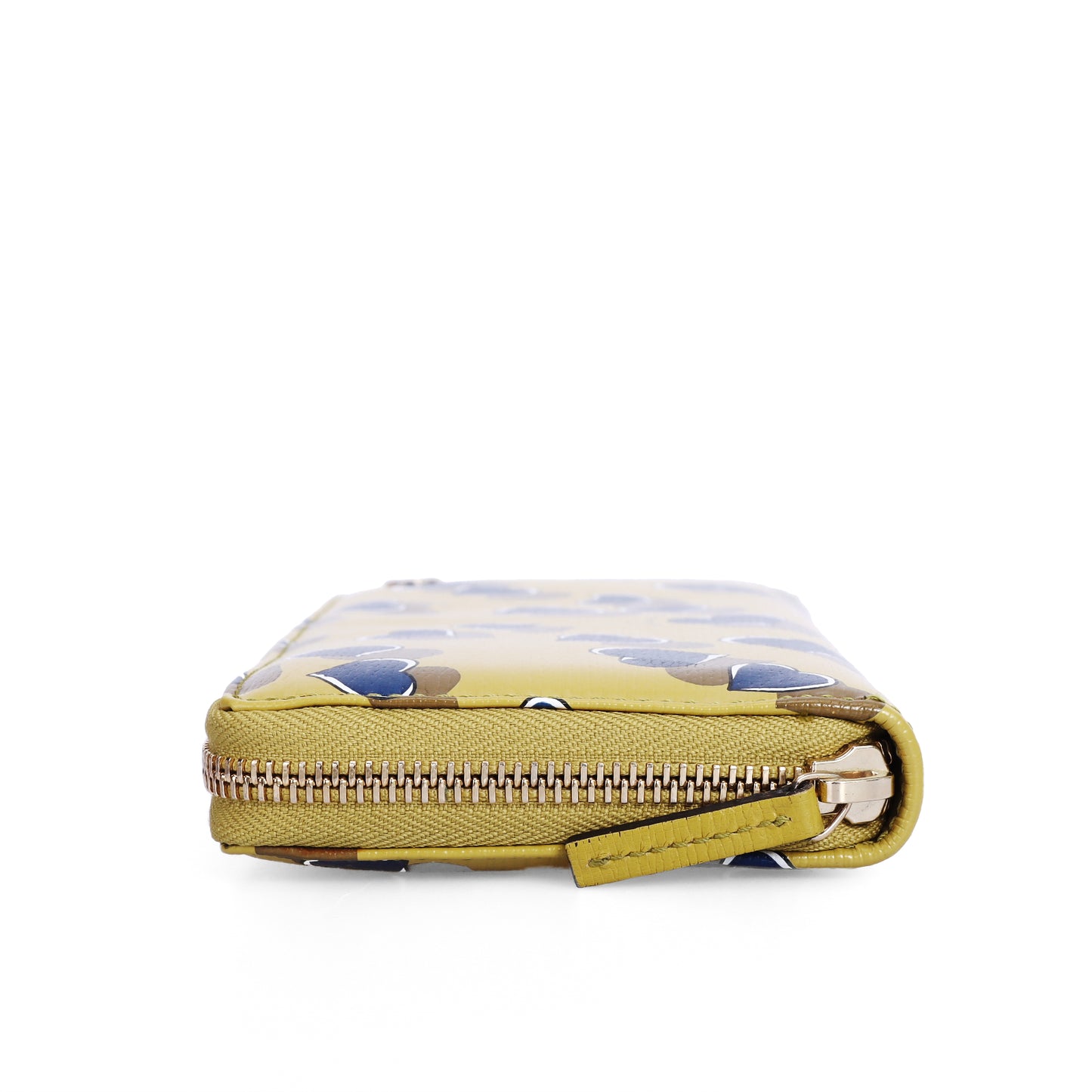 Pre-Owned Gucci Yellow Heart Print Calfskin Zip-Around Wallet 16261906