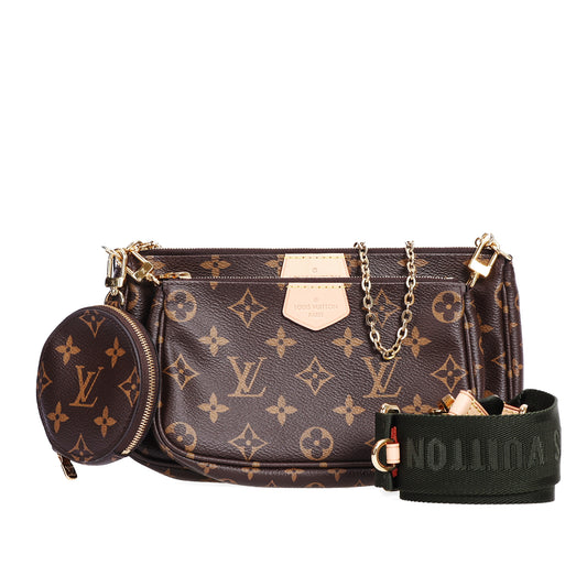 Pre-Owned Louis Vuitton Multi Pochette Accessoires Brown Coated Canvas Shoulder Bag 16767165