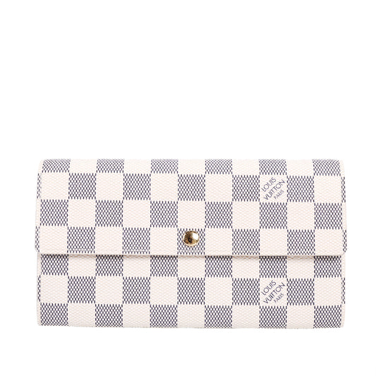 Pre-Owned Louis Vuitton Sarah Damier Azur Coated Canvas Long Wallet 17049973