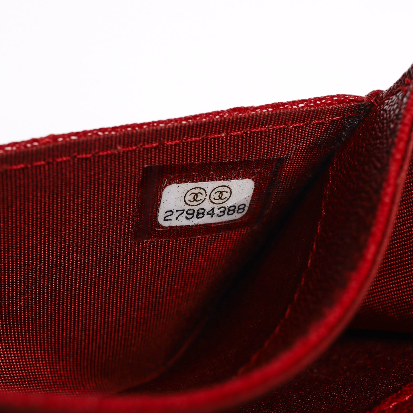 Pre-Owned Chanel Boy Red Caviar Leather Small Wallet  18293001