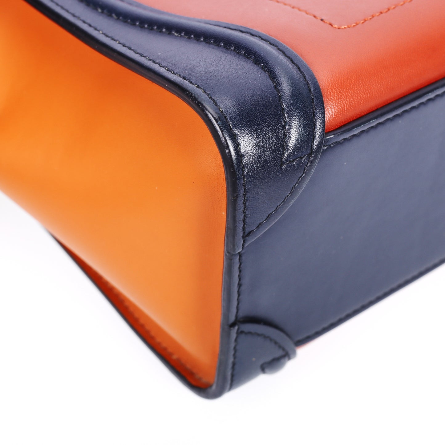 Pre-Owned Celine Luggage Nano Orange Calfskin Crossbody Bag 18521649