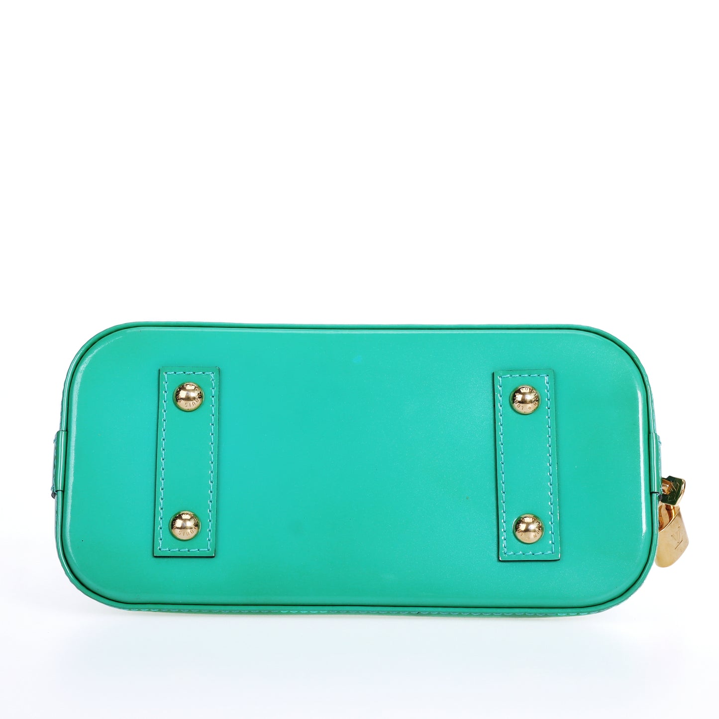 Pre-Owned Louis Vuitton Alma BB Green Patent Leather Shoulder Bag 19387742