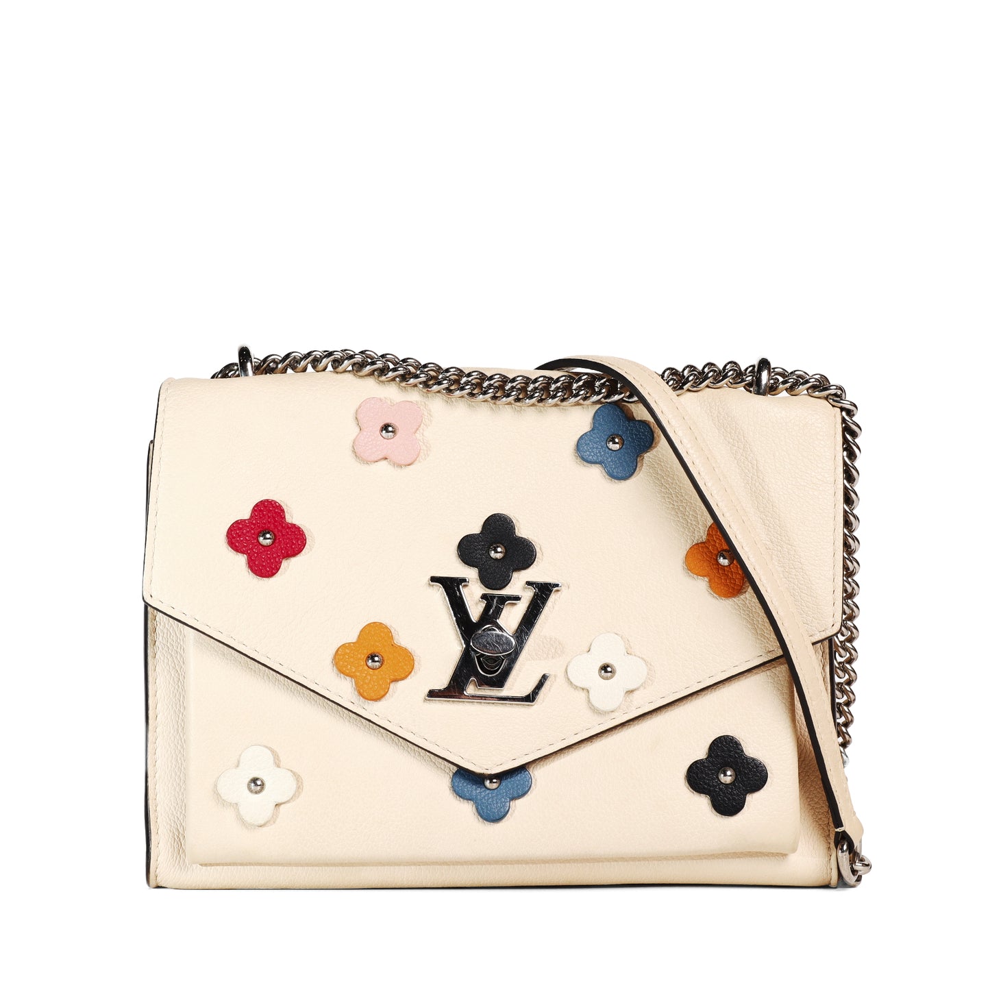 Pre-Owned Louis Vuitton Mylockme White Calfskin Leather Crossbody Bag 19930696