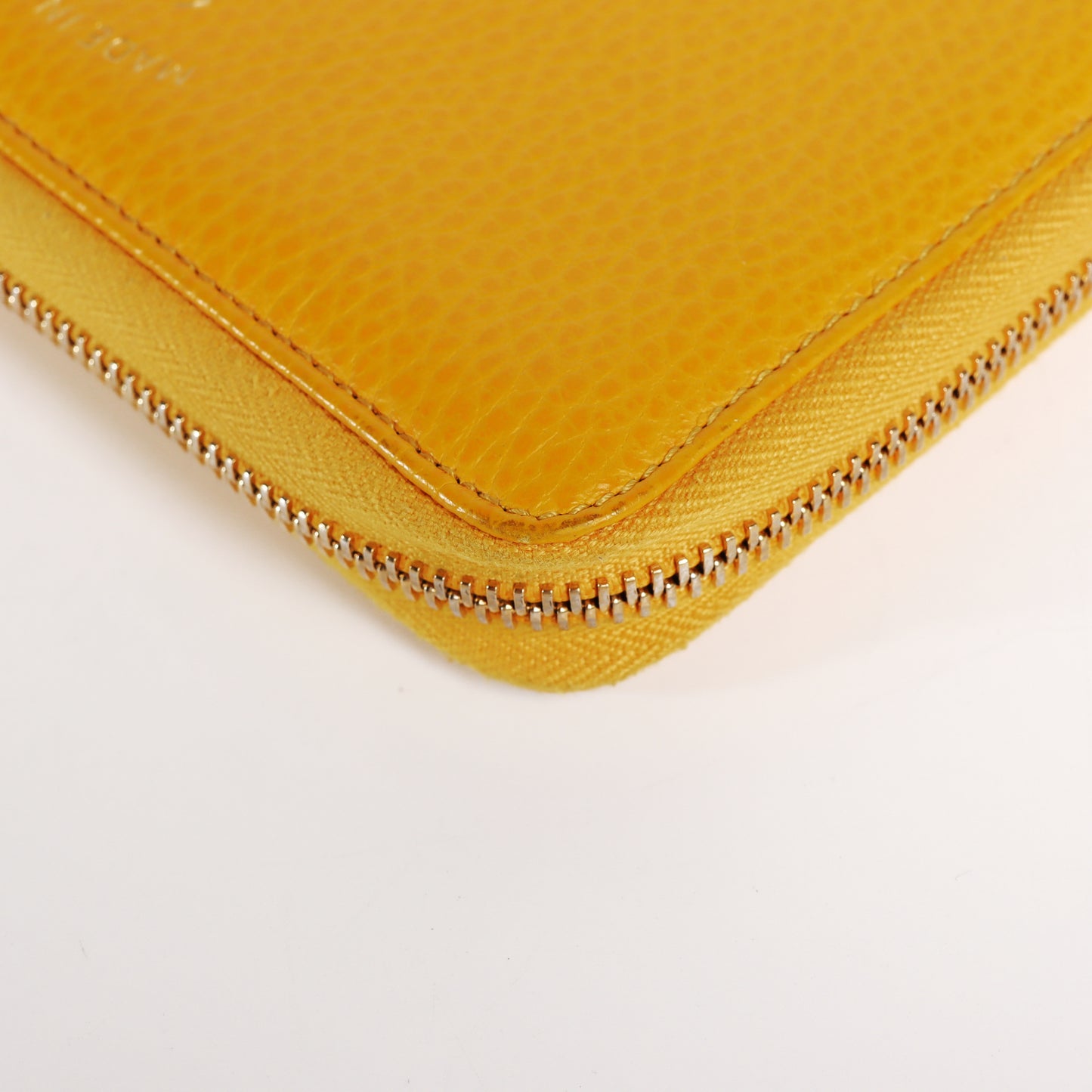 Pre-Owned Gucci Yellow Grained Calfskin Zip-Around Wallet 20211245