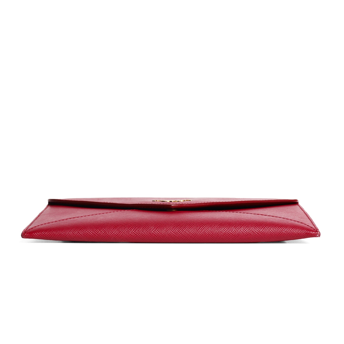 Pre-Owned Prada Saffiano Red Calfskin Envelope Wallet 20265723