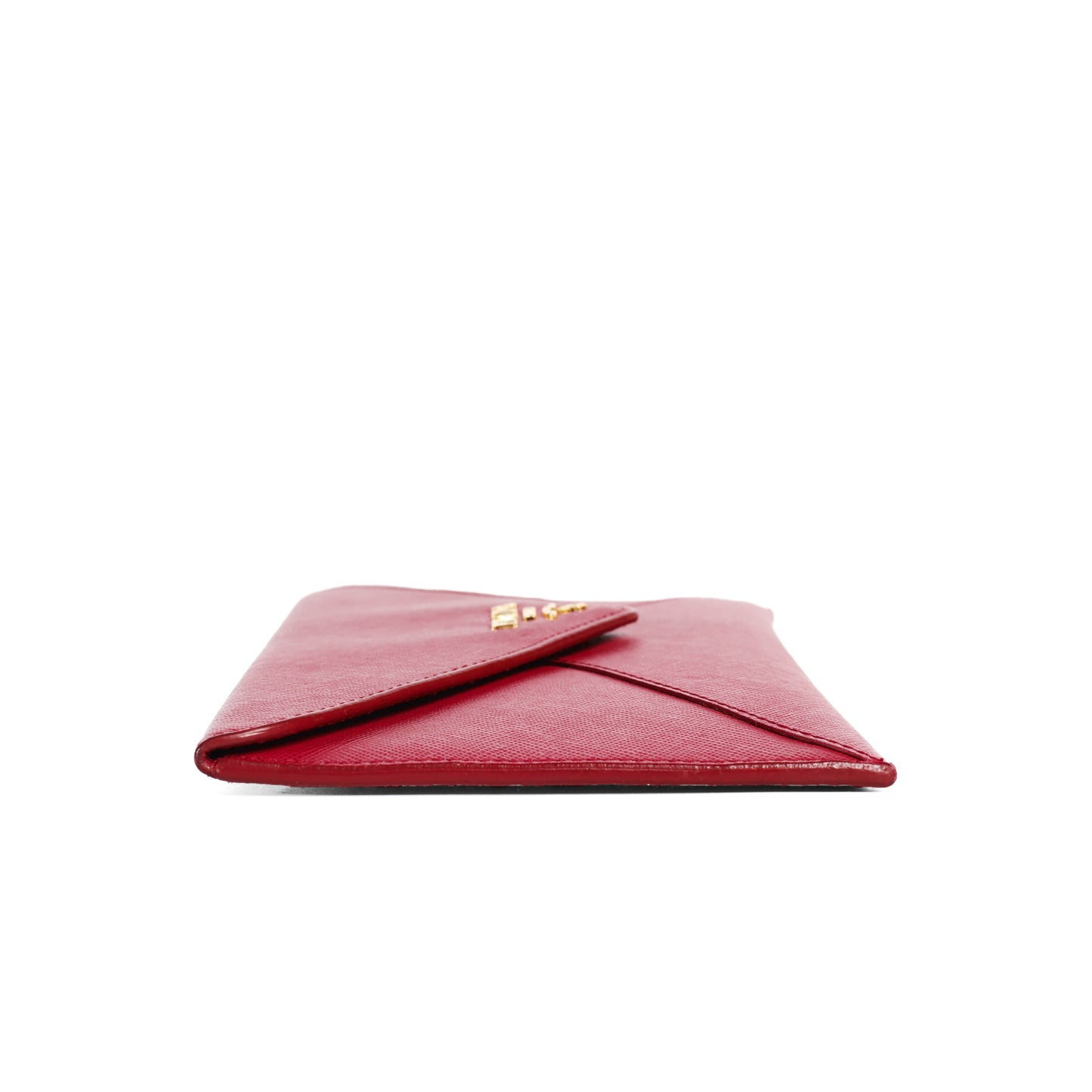 Pre-Owned Prada Saffiano Red Calfskin Envelope Wallet 20265723