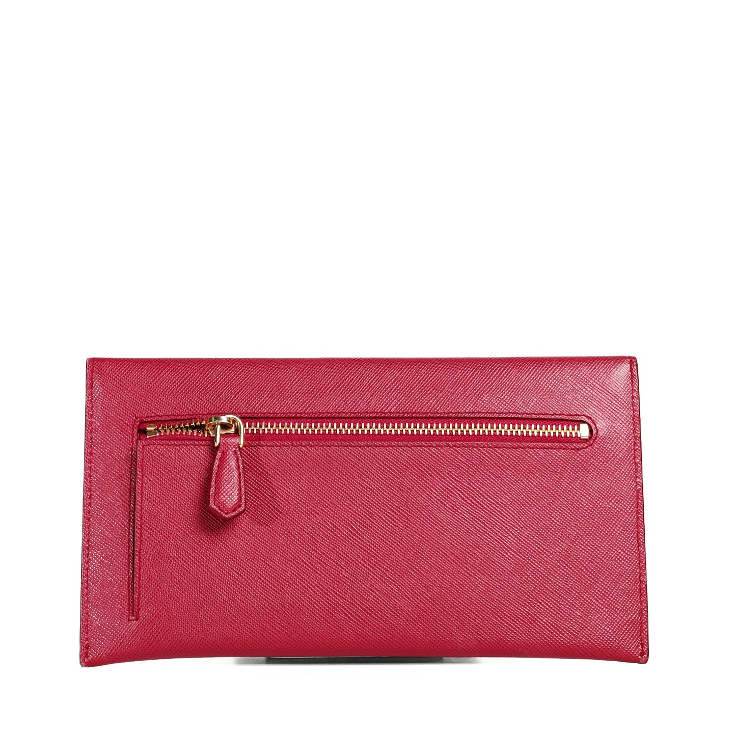 Pre-Owned Prada Saffiano Red Calfskin Envelope Wallet 20265723