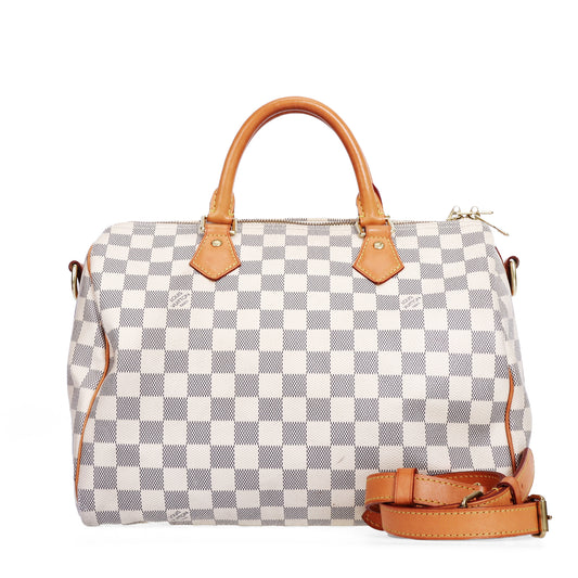 Pre-Owned Louis Vuitton Speedy Bandouliere 30 Damier Azur Coated Canvas Shoulder Bag 20508964