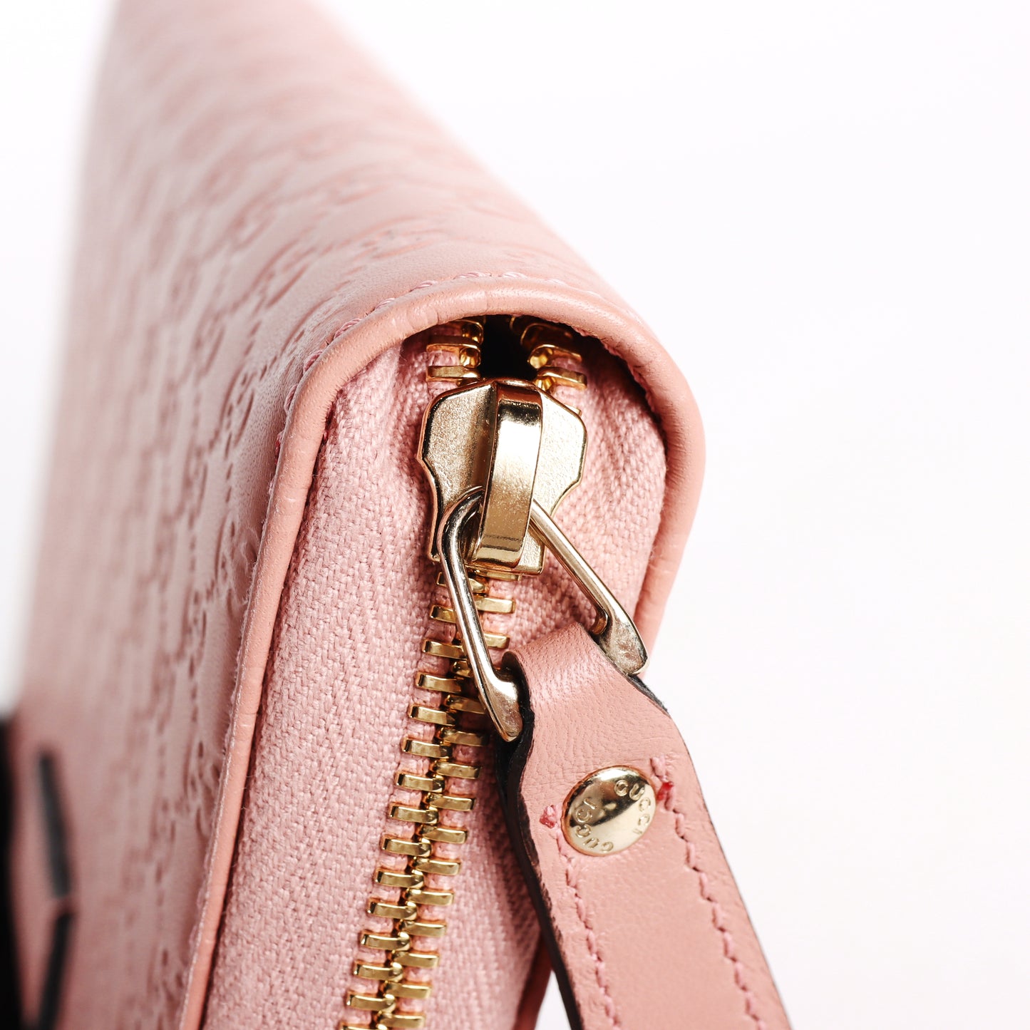 Pre-Owned Gucci Guccissima Pink Calfskin Zip-Around Long Wallet 20872270