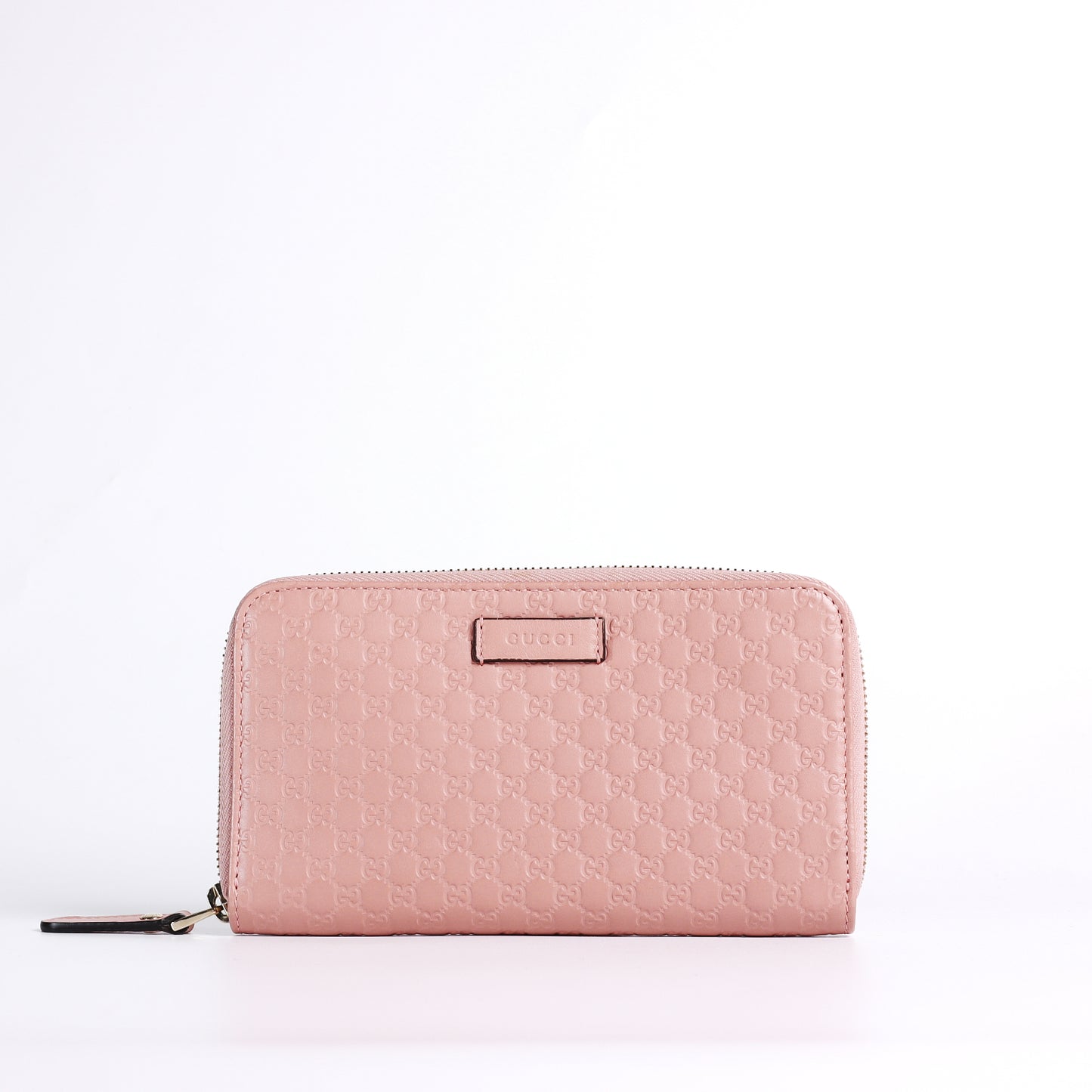 Pre-Owned Gucci Guccissima Pink Calfskin Zip-Around Long Wallet 20872270