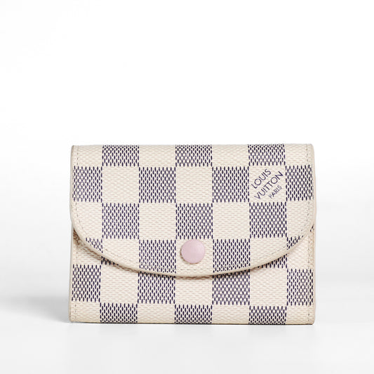 Pre-Owned Louis Vuitton Victorine Wallet Rose Ballerine Damier Azur Canvas Small Leather Goods Wallet 21787468