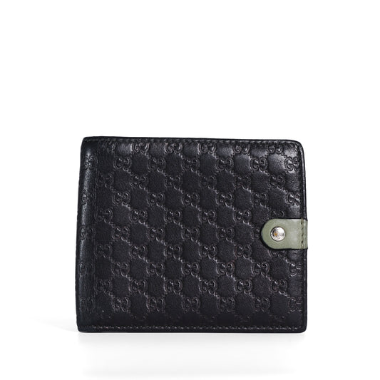 Pre-Owned Gucci Microguccissima Bifold Black Calfskin Wallet 21795288