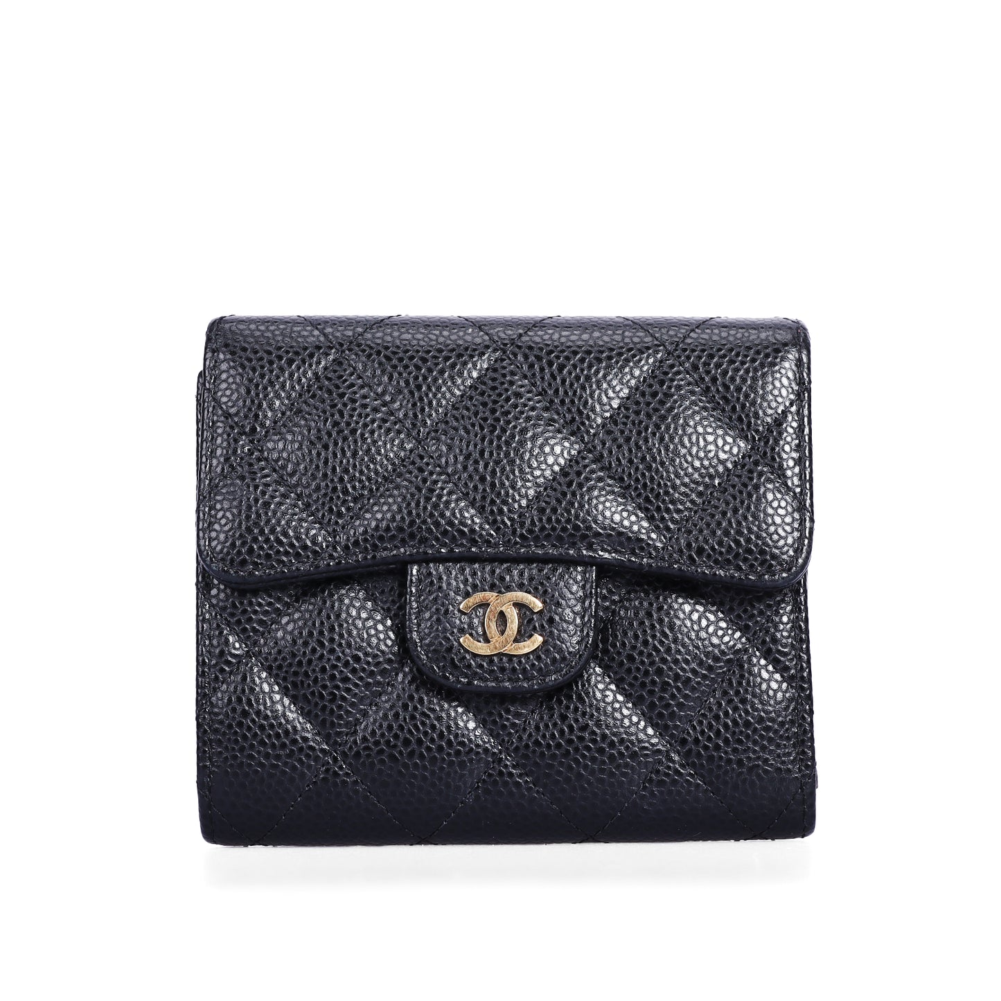 Pre-Owned Chanel Classic Flap Black Calfskin Wallet 22147331