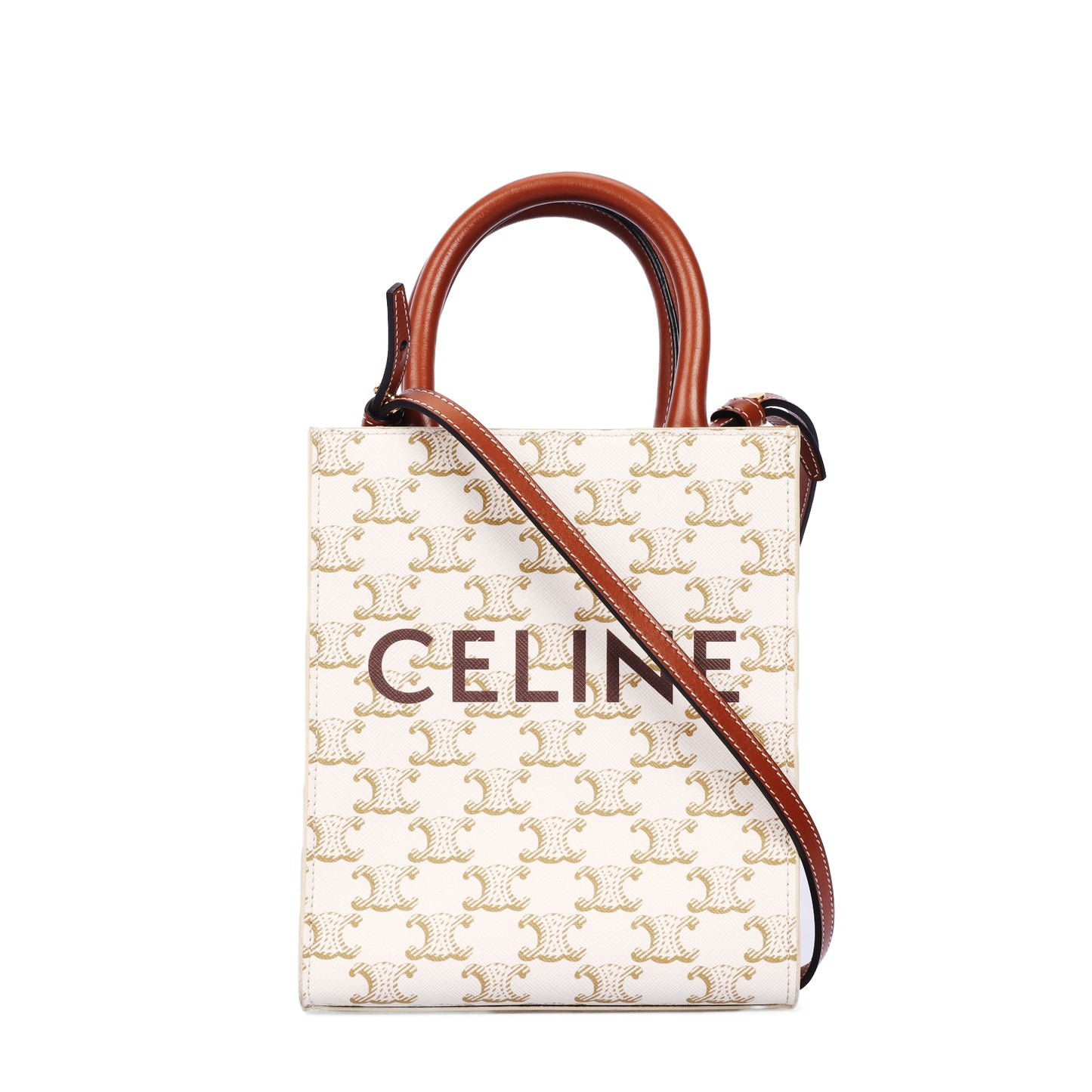 Pre-Owned CELINE Triomphe Vertical Cabas Coated Canvas  Shoulder Bag 22244904