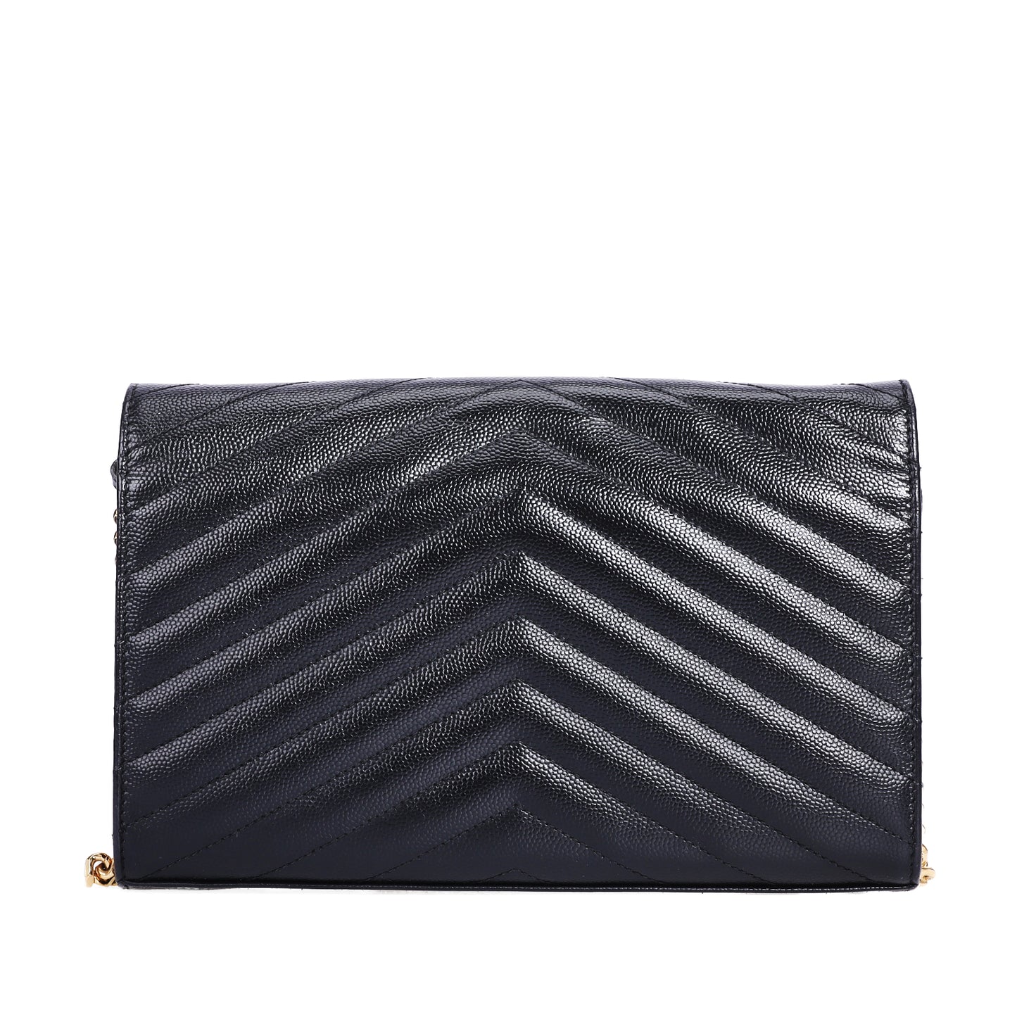 Pre-Owned Saint Laurent LE Monogram Black Calfskin Leather Wallet on Chain 22732282