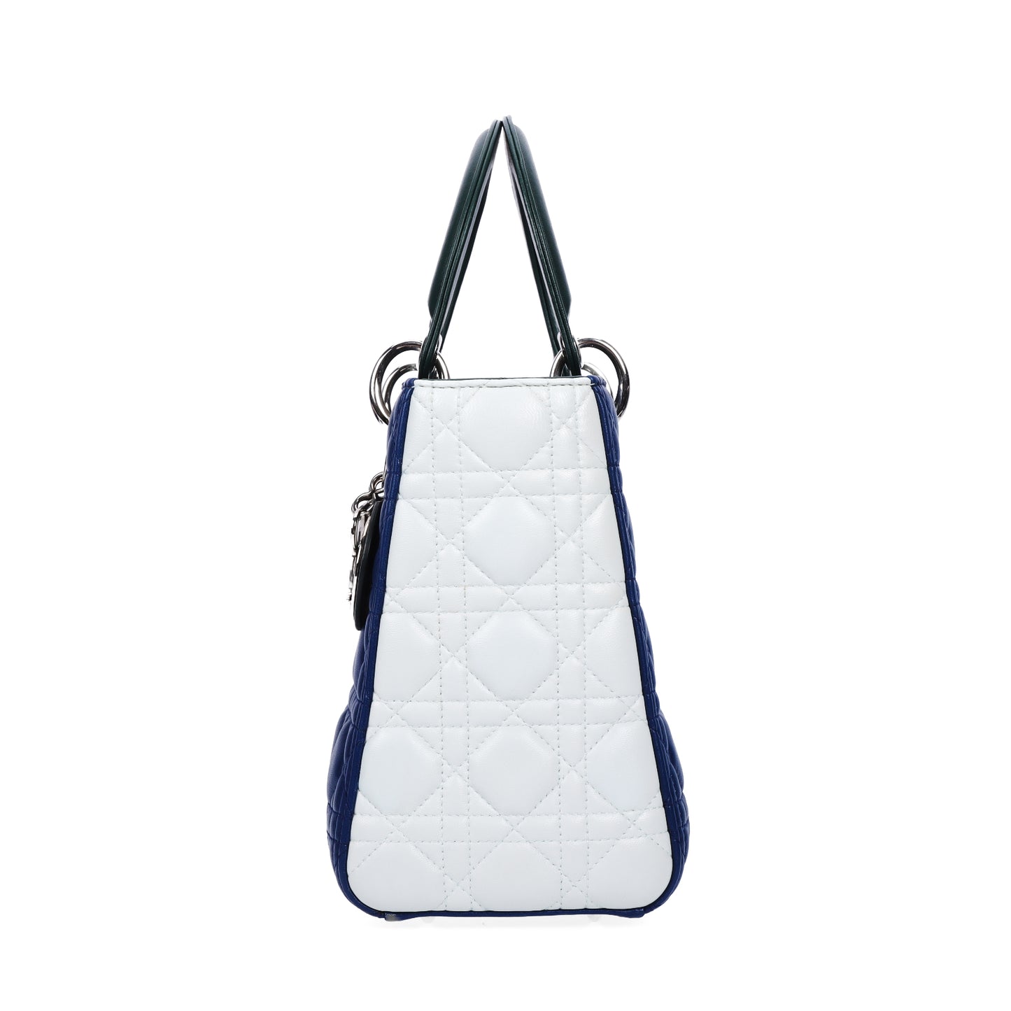 Pre-Owned Dior Lady Dior Medium Size Blue Cannage Lambskin Shoulder Bag  22813181 c