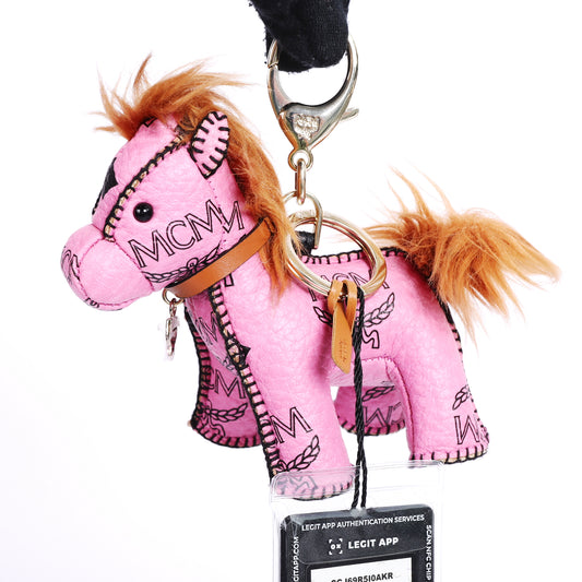 MCM Pink Calfskin Pony Bag Charm 23345687 L
