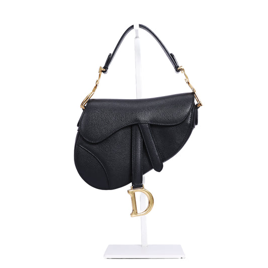 Pre-Owned Dior Saddle Black Calfskin Leather Top Handle Bag 24210182