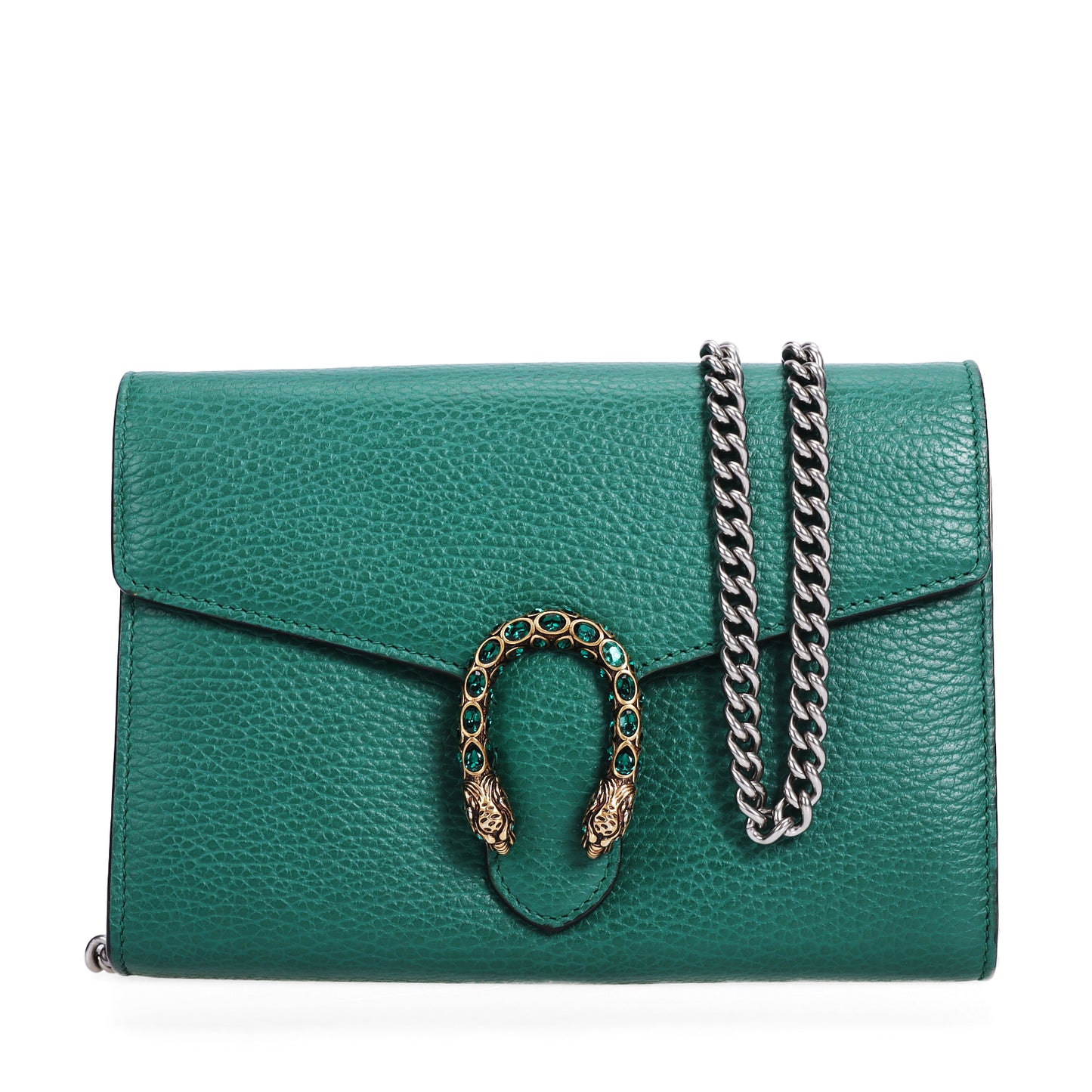 Pre-Owned Gucci Dionysus Green Calfskin  Wallet on Chain 25234806