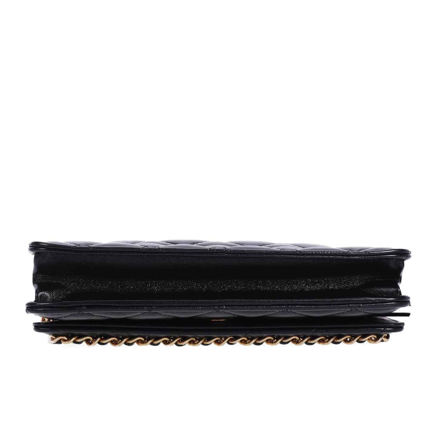 Pre-Owned Chanel Black Lambskin Classic Wallet On Chain 26421238 L
