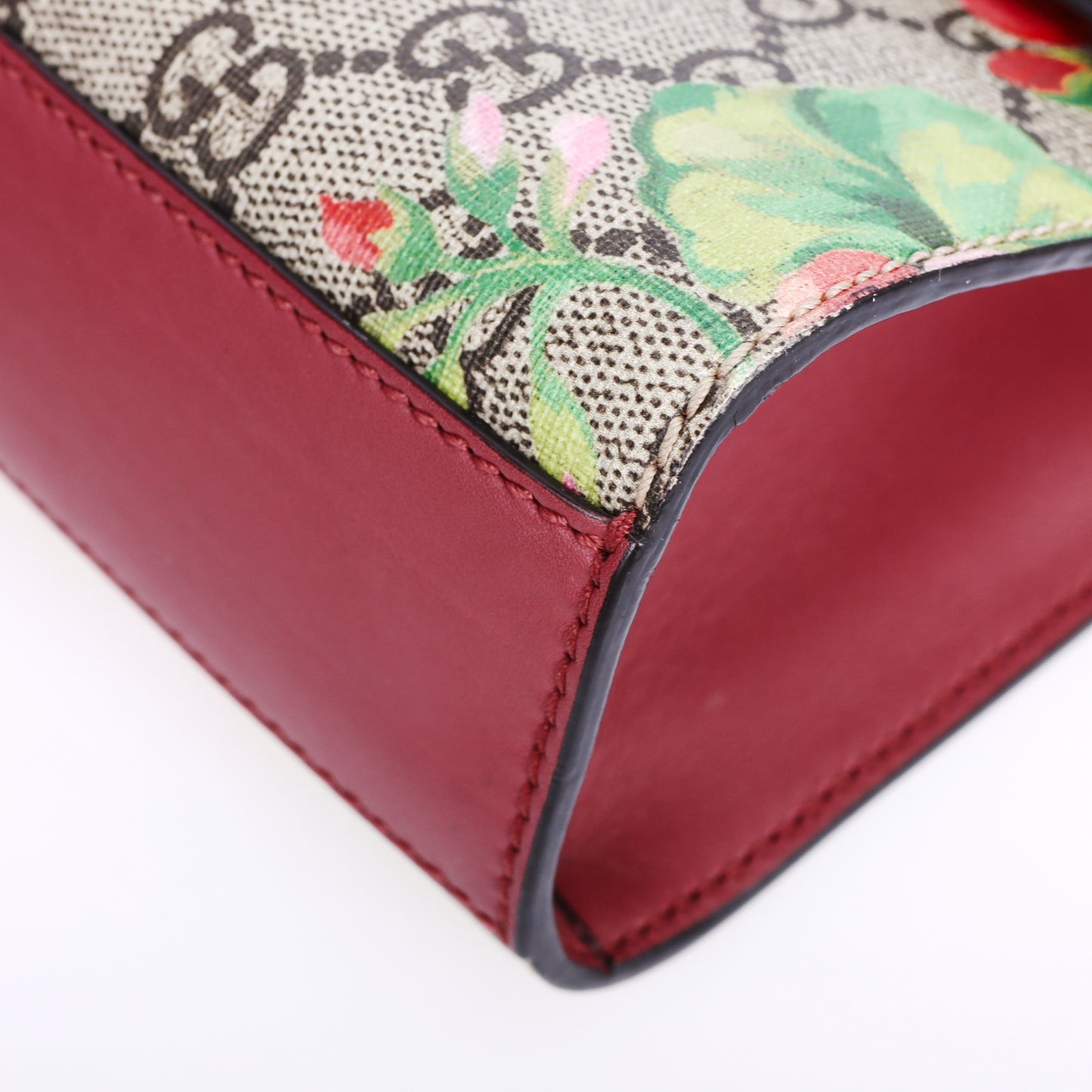 Pre-Owned Gucci Padlock GG Blooms Beige Coated Canvas Shoulder Bag 26879263