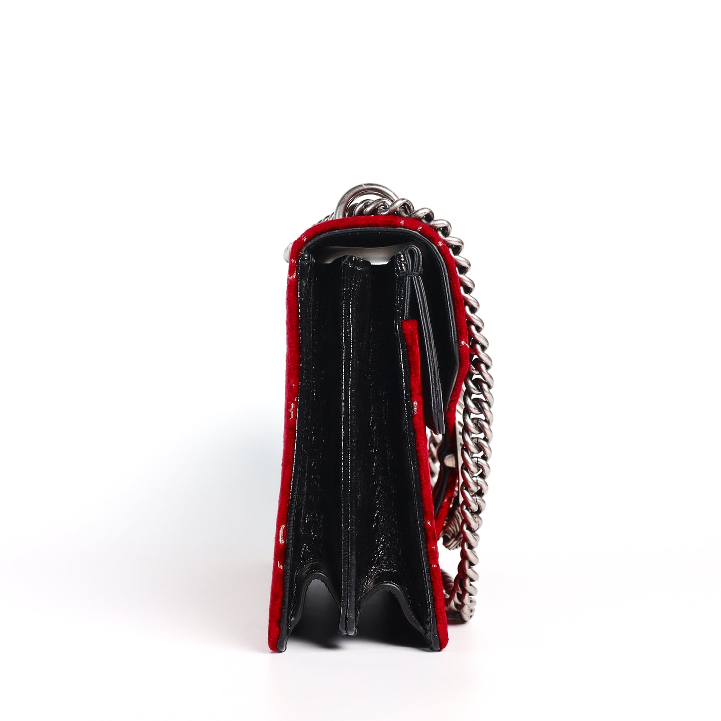 Pre-Owned Gucci Dionysus Small Size Red Velvet Shoulder Bag 27263432