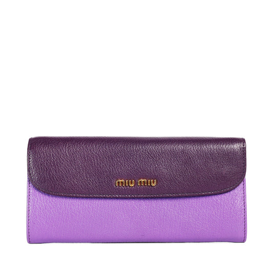 Pre-Owned Miu Miu Multicolour  Calfskin Long Wallet 30296727