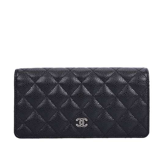 Pre-Owned Chanel Classic Black Quilted Caviar Calfskin Wallet 30737681