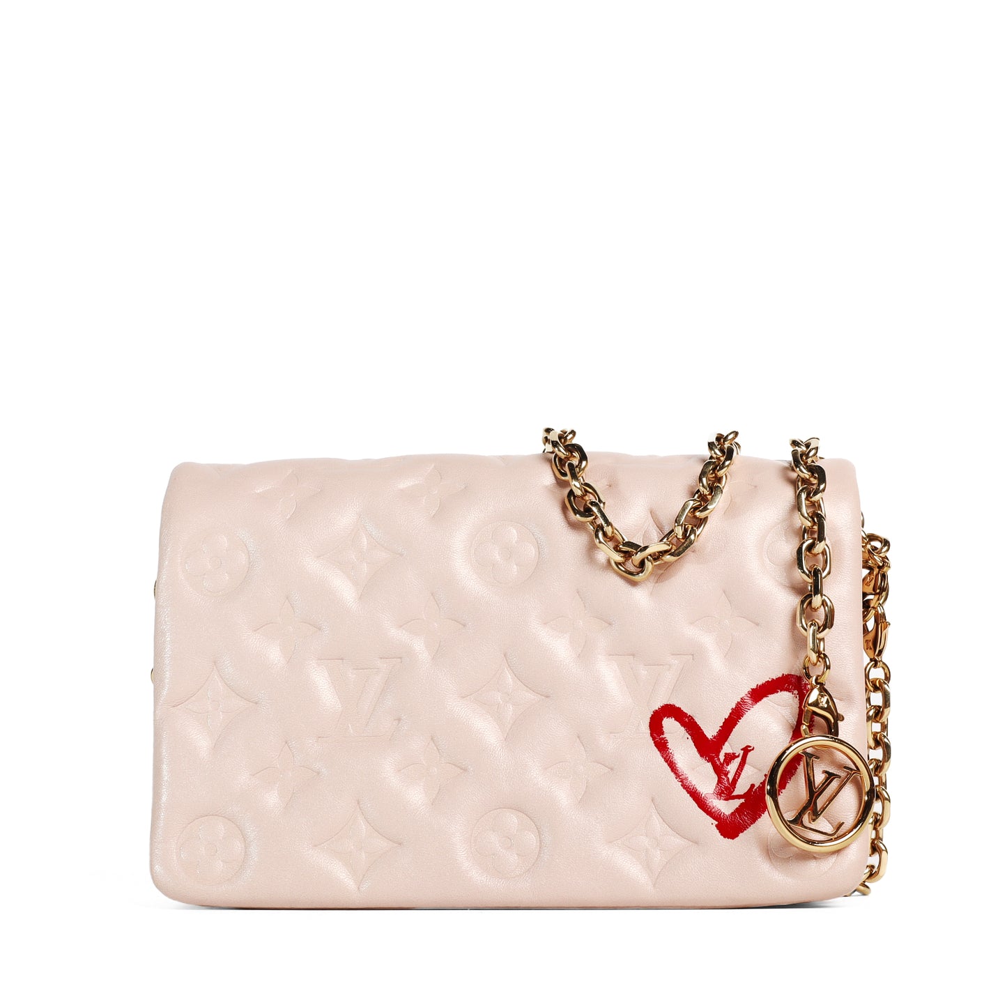 Pre-Owned Louis Vuitton  Pochette Pink Lambskin Crossbody Bag 30815614