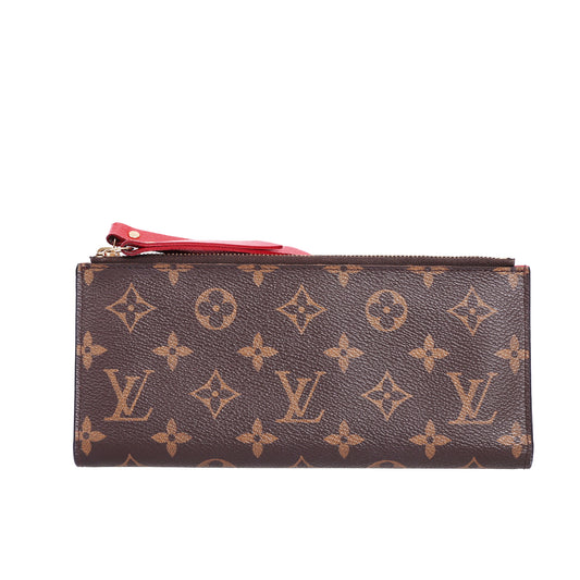 Pre-Owned Louis Vuitton Adele Brown Coated Canvas Wallet 30998047