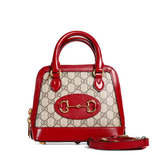 Pre-Owned Gucci Horsebit 1955 GG Beige Coated Canvas Shoulder Bag 31090616