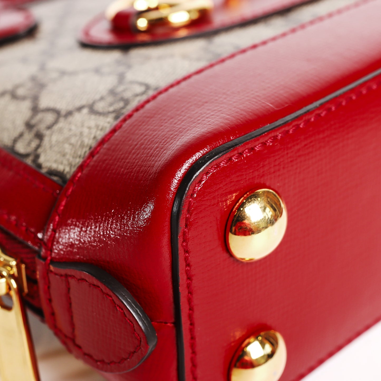 Pre-Owned Gucci Horsebit 1955 GG Beige Coated Canvas Shoulder Bag 31090616