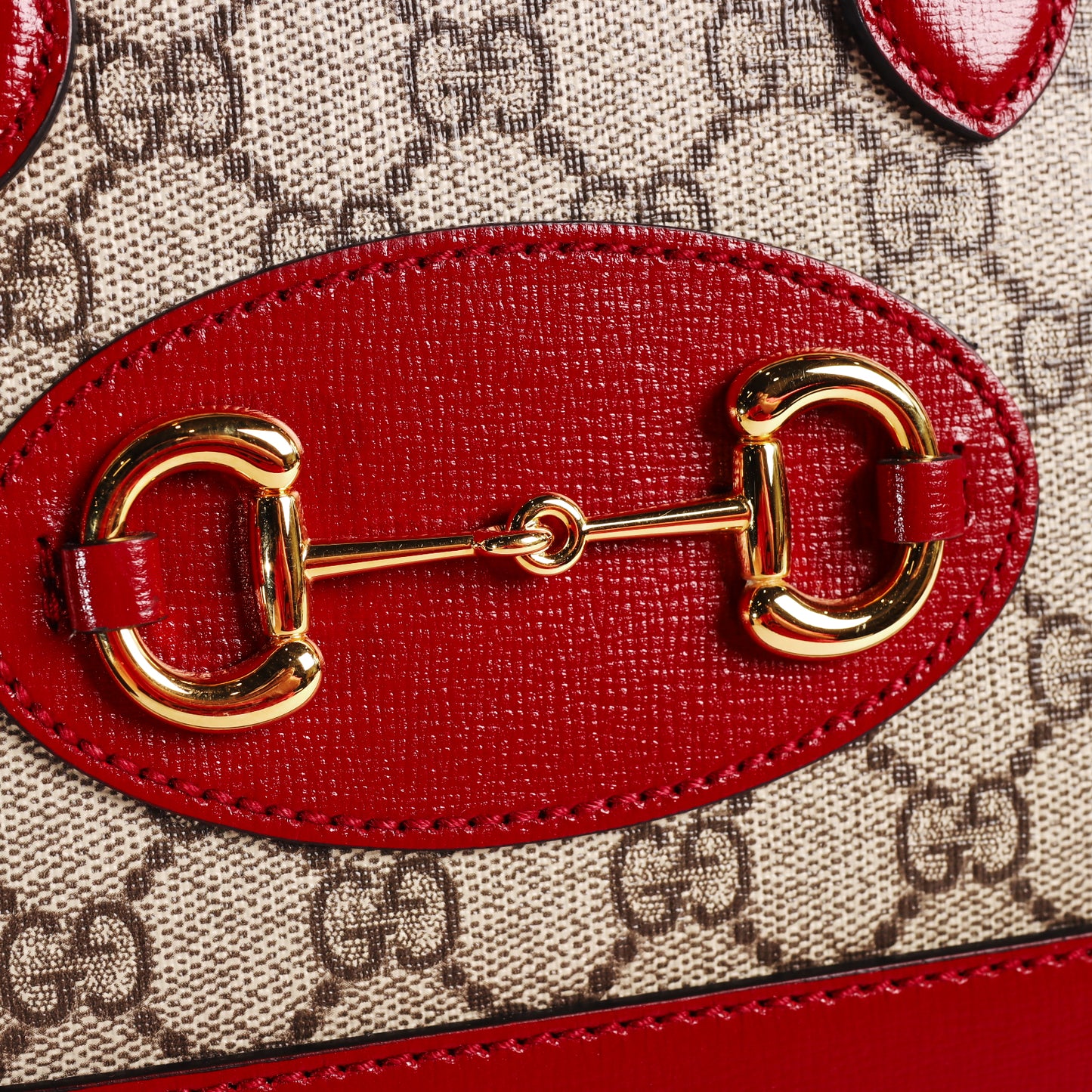 Pre-Owned Gucci Horsebit 1955 GG Beige Coated Canvas Shoulder Bag 31090616