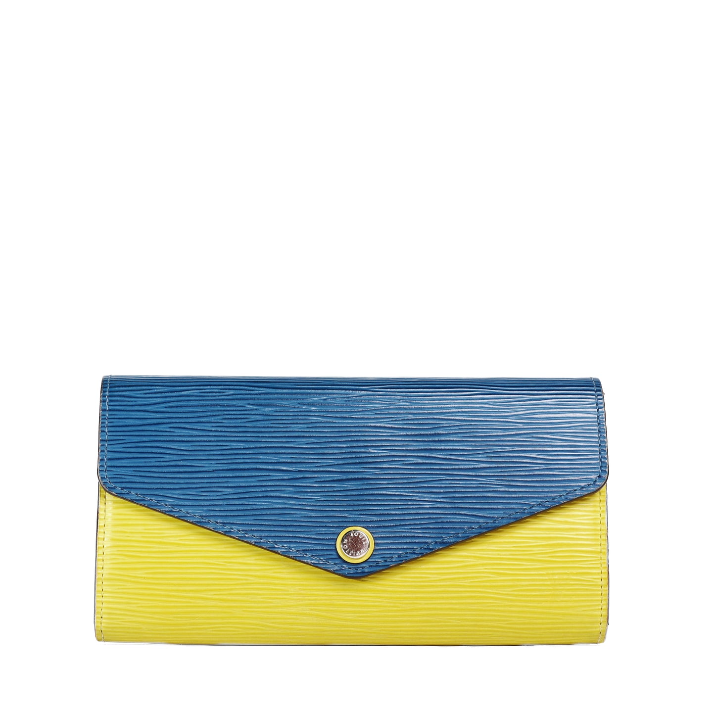 Pre-Owned Louis Vuitton Sarah Blue and Yellow  Epi Calfskin Leather Wallet 32073447