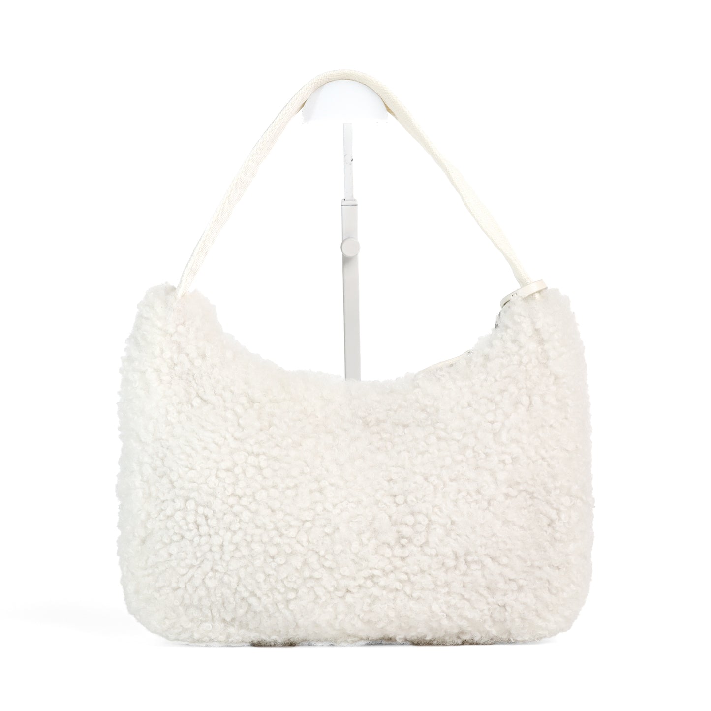 Pre-Owned Prada Re-Edition 2000 White Shearling Top Handle Bag 32295215